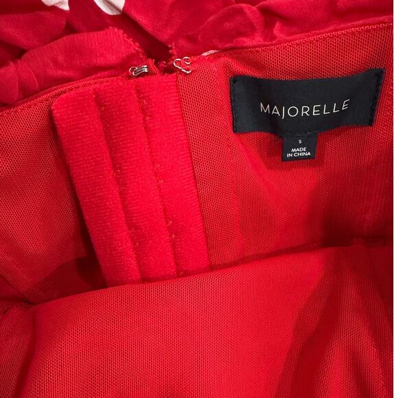 Majorelle Deanna Cherry Red Polka Dot Ruffle Girly Resort Party Gown NWT S - Picture 3 of 8